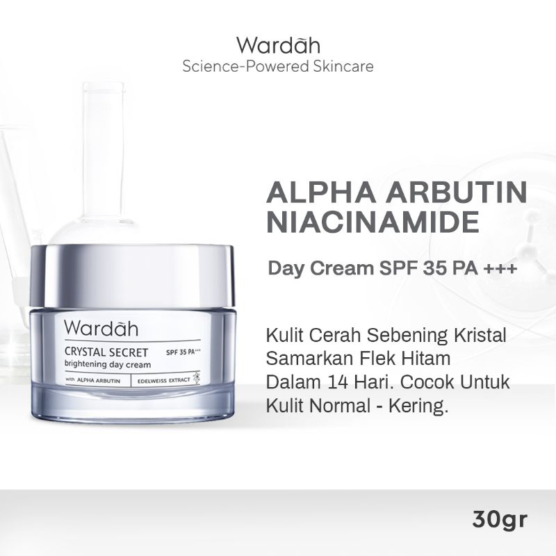 Wardah Crystal Secret Brightening Day Cream | Wardah Krim Pencerah | Wardah Krim Pagi | Wardah Pelem