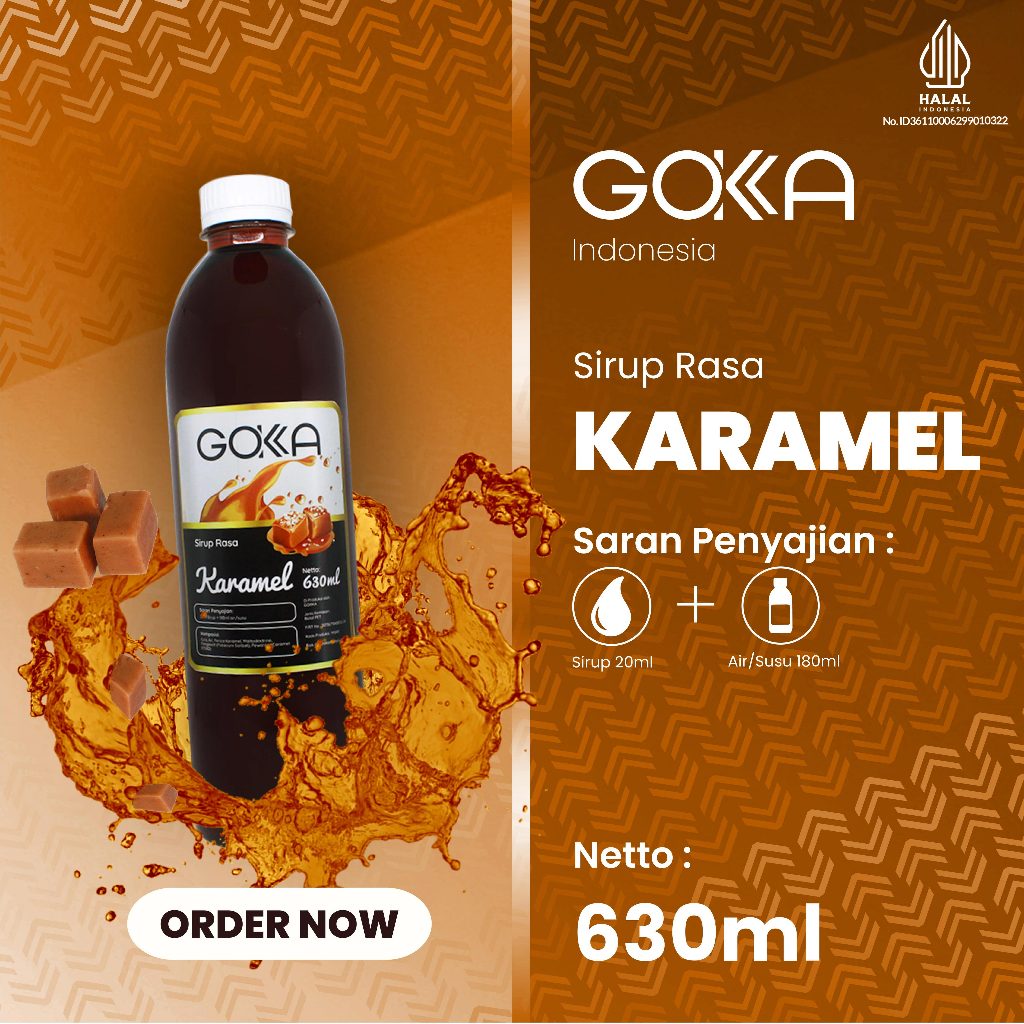 Karamel Syrup / Minuman Sirup Gokka Rasa Karamel 630ml