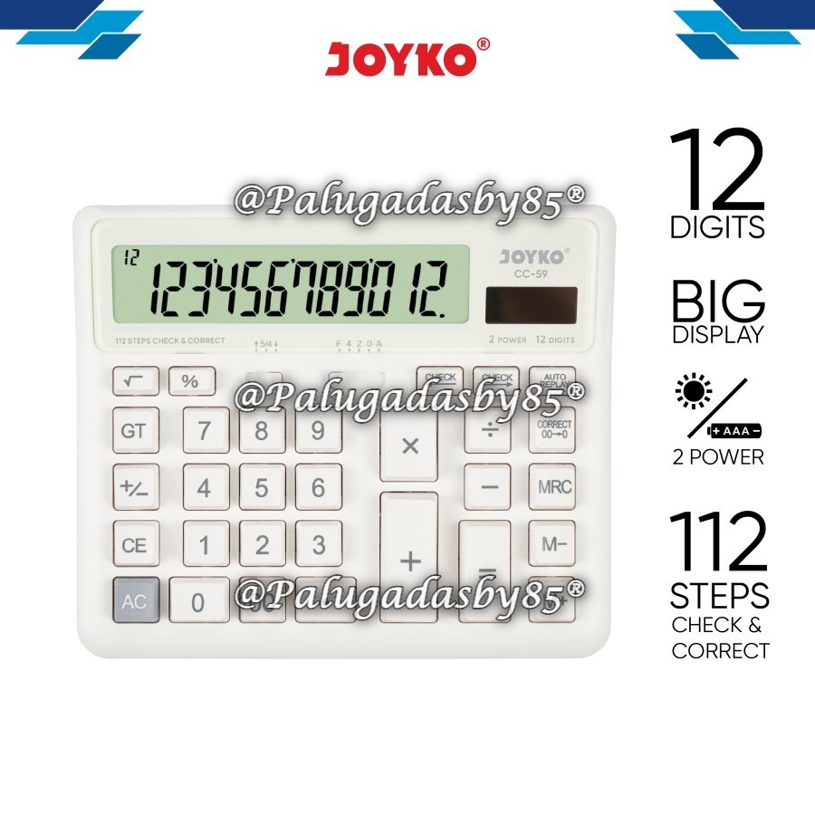 

(1 Biji) GROSIR Kalkulator JOYKO CC-59 12 Digits Check Correct / Calculator Joyko CC-59 / Joyko CC 59 / Joyko CC59