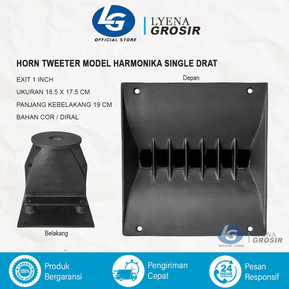 Horn Twetter Model Harmonika 17.5 x 18.5cm Corong Tweter Bahan Diral Cor Aluminium Tebal