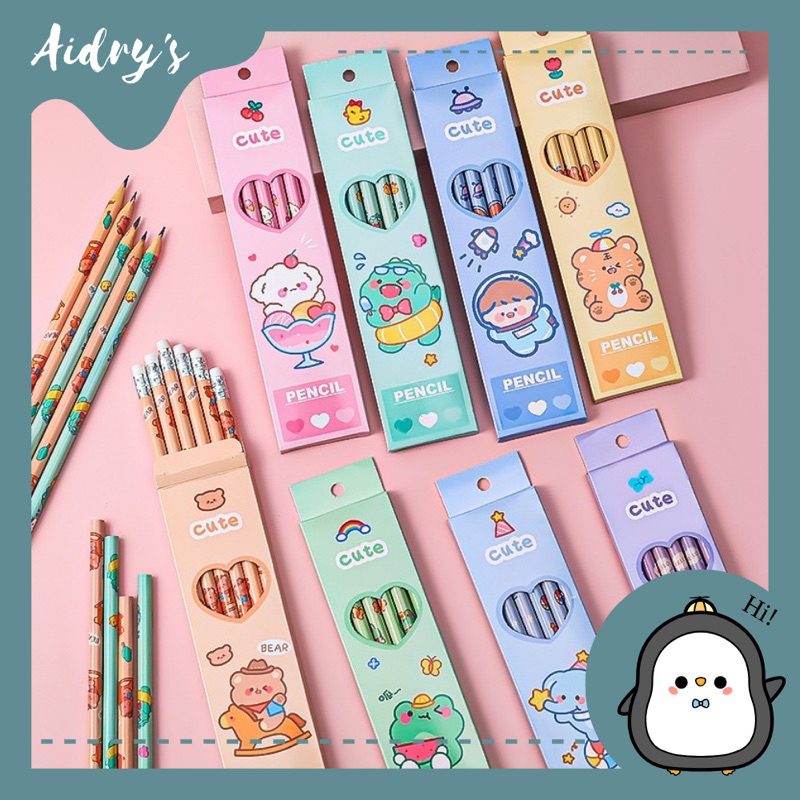

❤️ AIDRY’SLOVE ❤️ PENSIL SET 6 Pcs | PENSIL HB KARAKTER LUCU MURAH MERIAH