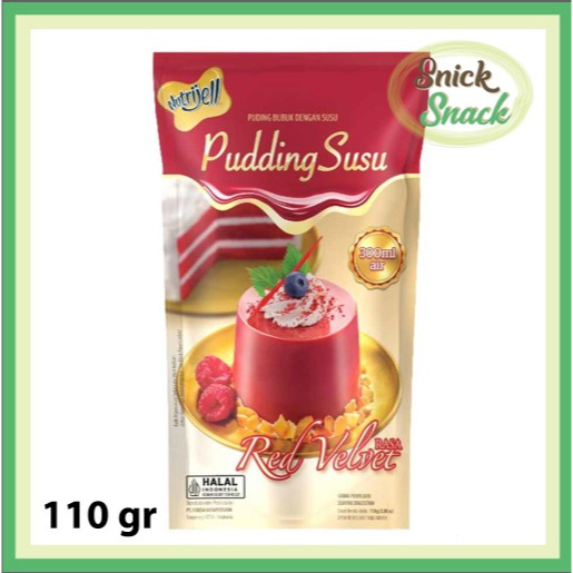 

Nutrijell Pudding Susu Red Velvet 110 gr Halal MUI Puding Instan Dessert Lembut Enak