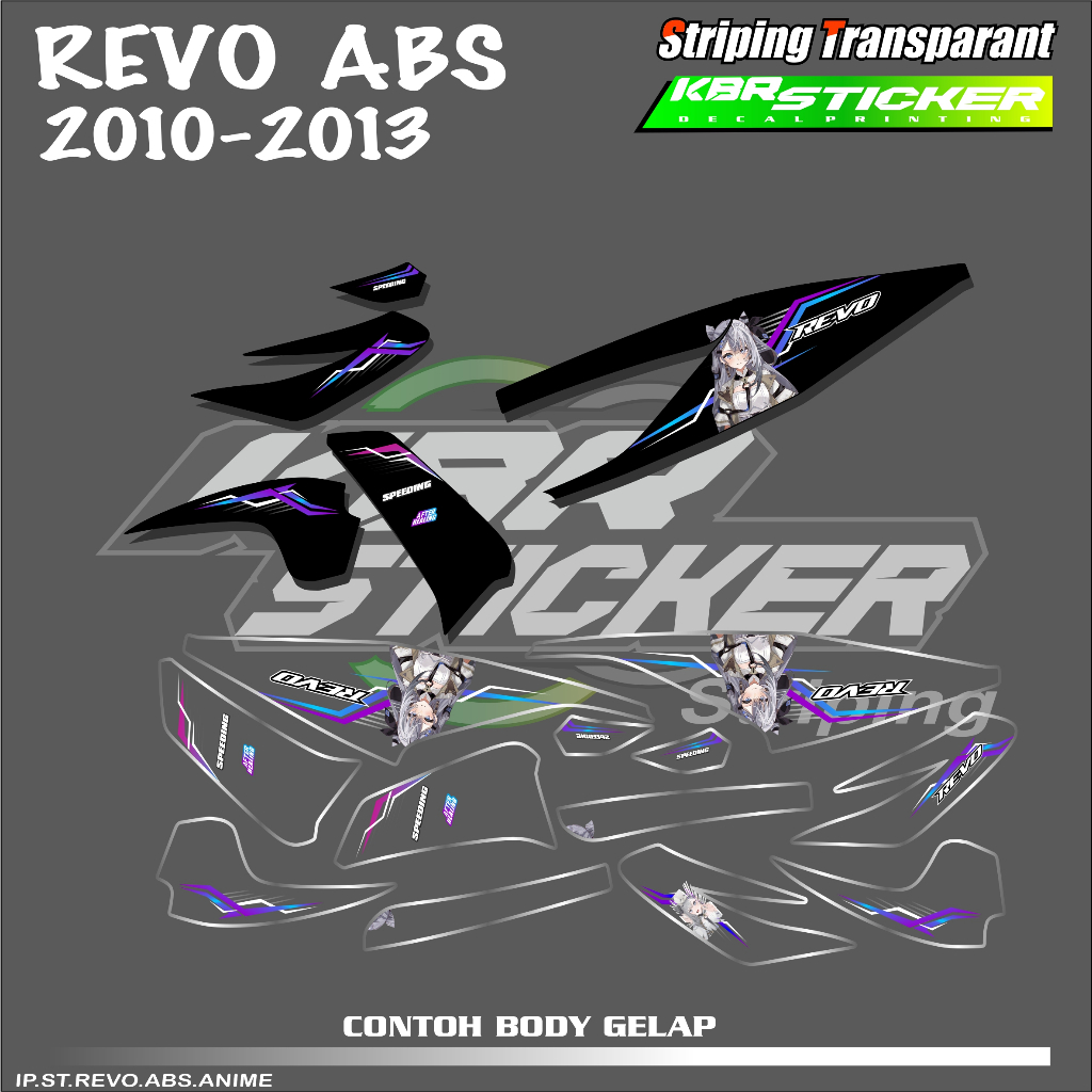 REVO ABS (COD) STIKER STRIPING MOTOR HONDA REVO ABS - STIKER LIST GRAFIK SIMPLE WARNA VARIASI DESAIN
