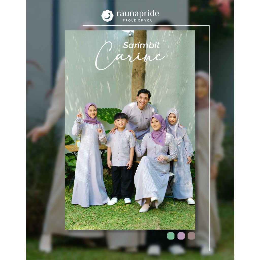 ( Sarimbit Rauna Sarimbit Carine Soft Purple) Gamis Dewasa Rauna RGF Koko Rauna RKF Koko Anak Laki l