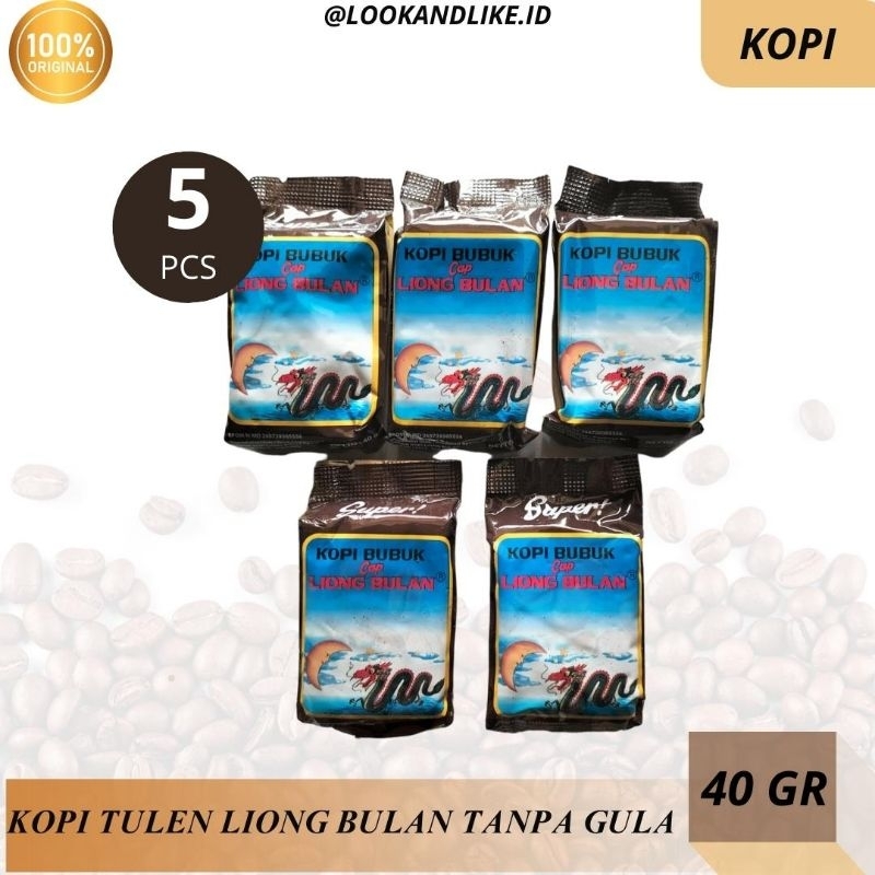 

Kopi Liong Bulan 5 Bungkus x 40 Gram Tanpa Gula Kopi Legendaris Kota Bogor Halal dan Enak