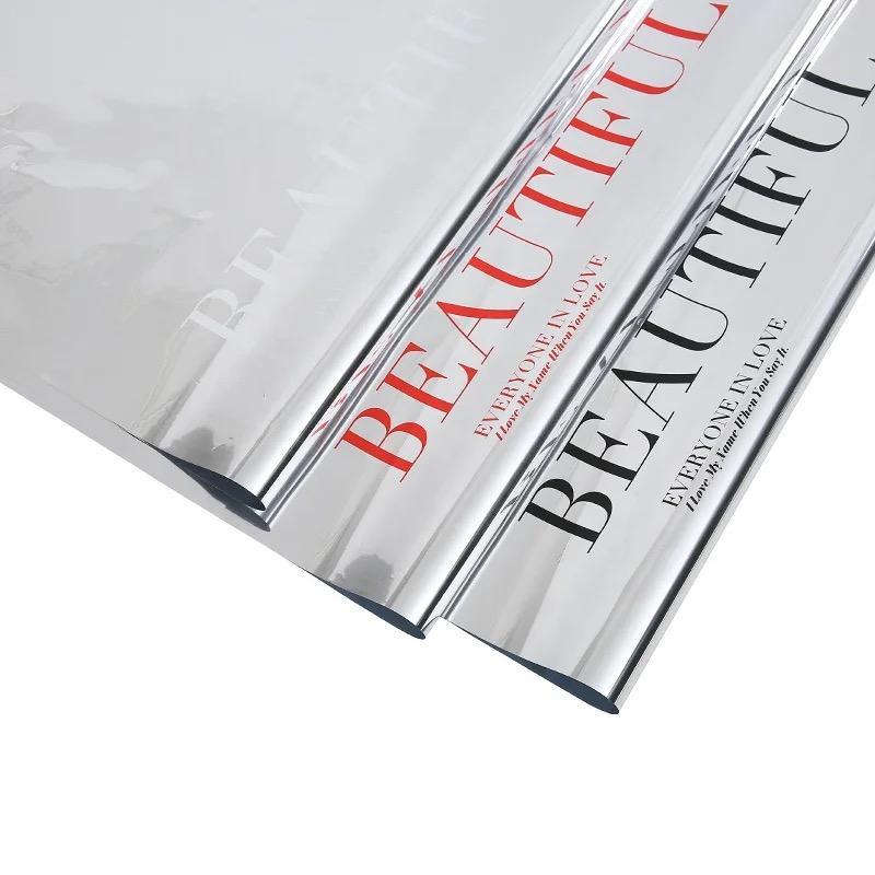 

BEAUTIFUL SILVER FLOWER WRAPPING HAPPY BIRTHDAY TRANSAPRENT CELLOPHANE OPP valentine WRAPPING PAPER PLASTIK BENING BINGKISAN ULANG TAHUN Flower News Wrapping Cellophane Paper Berita Koran Kertas Buket Bouquet Kado Bunga Color Hias Party Birthday Wedding