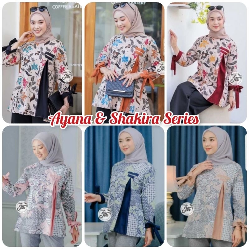 BLOUSE ATASAN BATIK WANITA AYANA SHAKIRA SERIES M, L, XL STYLISH MODERN KEKINIAN ASLI PEKALONGAN