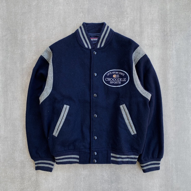 Crocodile Sports Dark Navy Wool Varsity Jacket