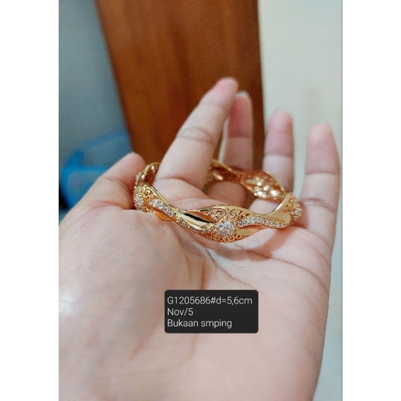Gelang bangle kolong dewasa full ukir mata
