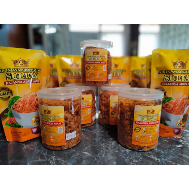 

Abon ayam kampung sultan toples non msg 4varian rasa