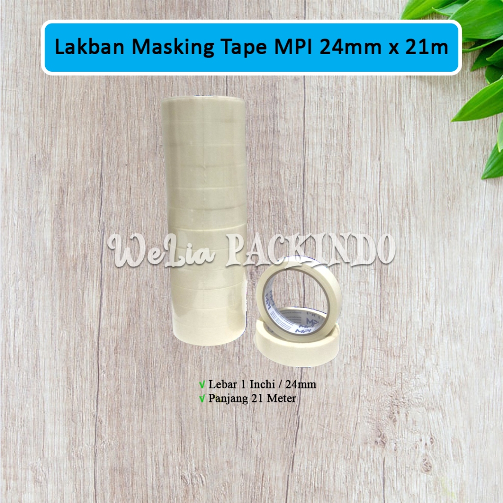 

Lakban Masking Tape 1 Inchi 24mm x 21m MPI / Isolasi Selotip Coklat 24mm 21 Meter