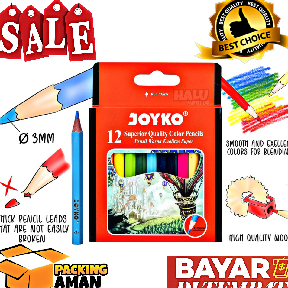 

Ready (BISA COD) PROMO 1 Set Pensil Warna Pendek CP-102 12 Warna / Alat Mewarnai / Alat Menggambar Best Produk