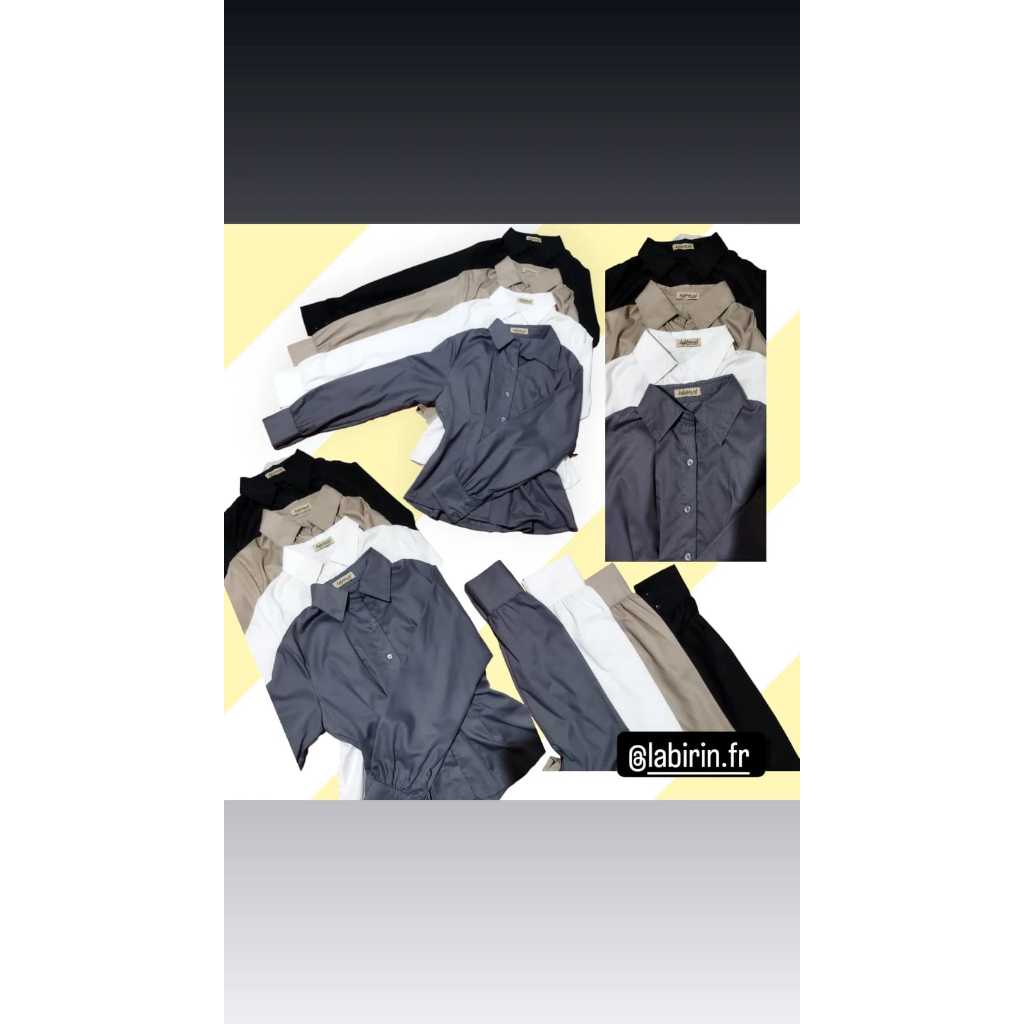 BLOUSE WANITA KOREA STYLE KATUN HITAM PUTIH COKLAT ABU-ABU