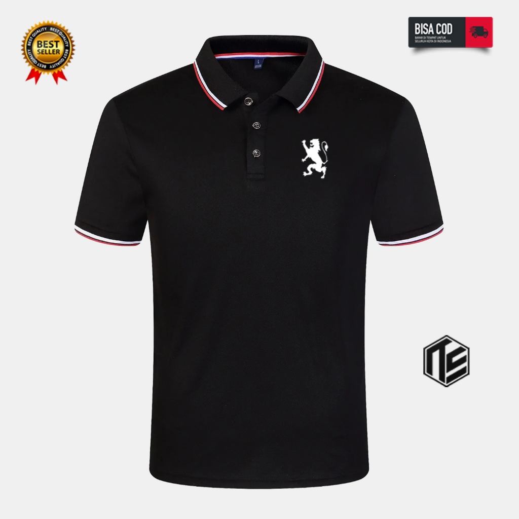 PROMO  Kaos Polo List Shirt Giordano Lb Text Putih Pria Kerah Premium