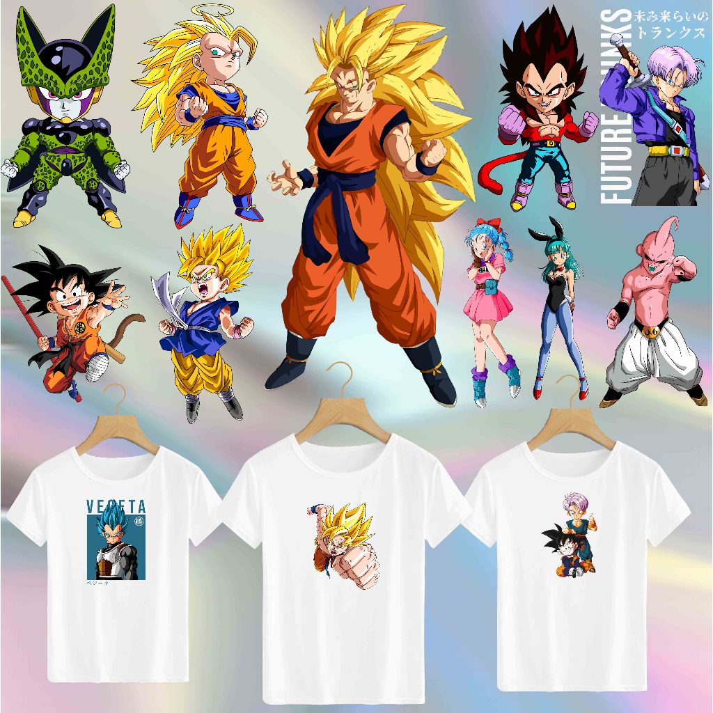 

SABLON STICKER DTF UKURAN A5 TEMA DRAGONBALL