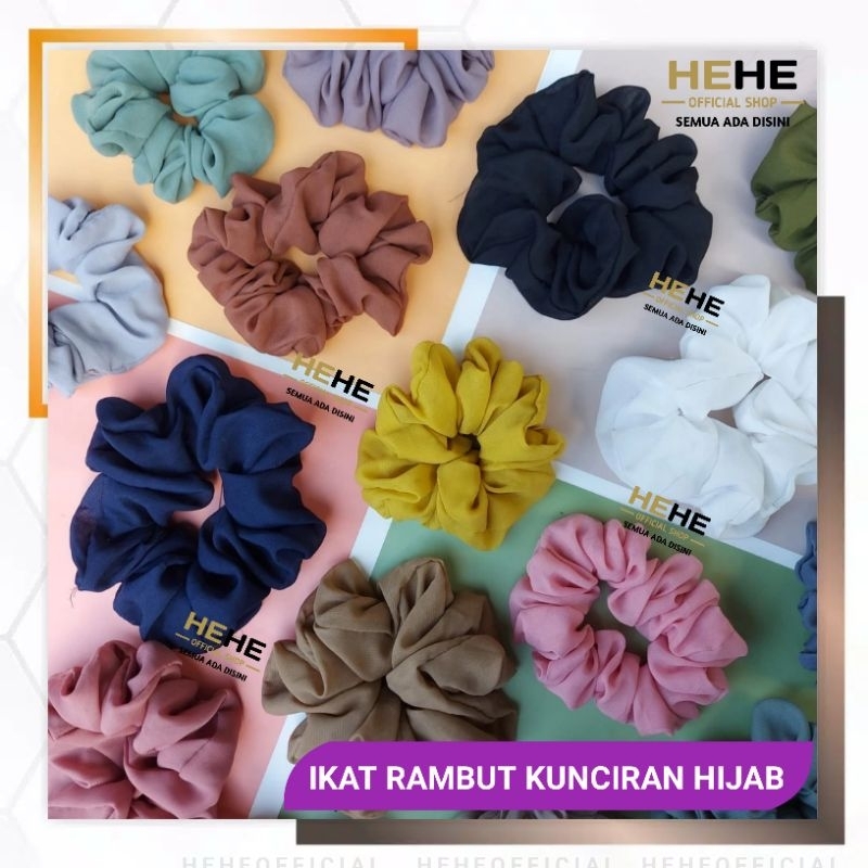 Ikat Rambut Scrunchie Hijab Cepolan Rambut Kunciran Menambah Volume Rambut Ternyaman Anti Pusing Cip