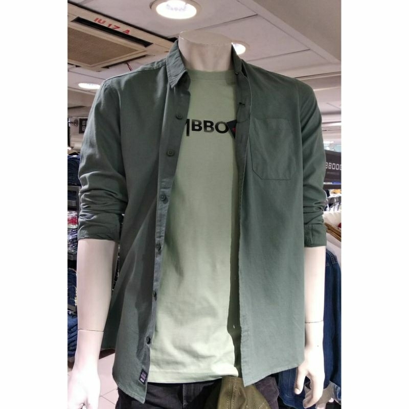 [ BOMBBOOGIE ] Kemeja Pria Original Medium Green