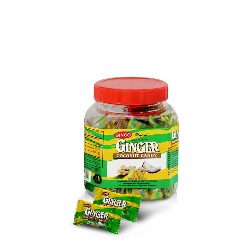 

Permen Kelapa Jahe Union Ginco 360 gram Ples - Ginger Coconut Candy Jar