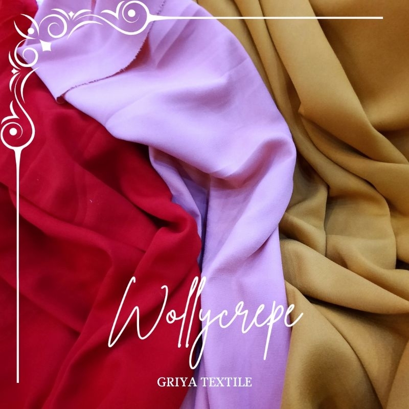 kain bahan wollycrepe / wollicrepe /wollycrepe