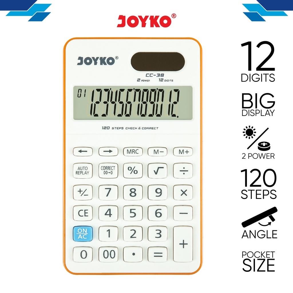 

Kalkulator Joyko CC-38 | Calculator Joyko CC-38 12 Digits Check Correct