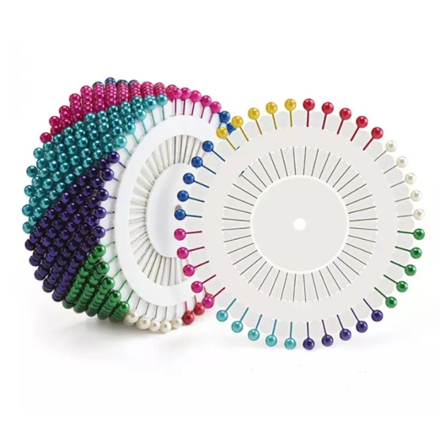 Jarum Pentul PIRING Bulat Mutiara Hijab Jilbab / Jarum Pentol Dagu Warna Warni 3,6 cm 40 pcs