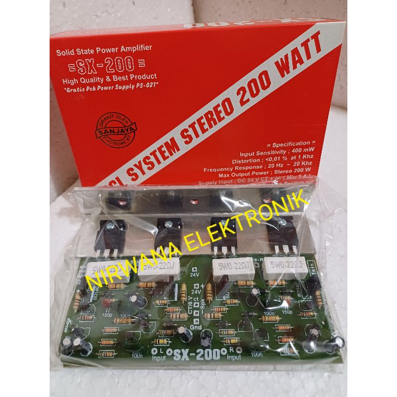KIT POWER STEREO 200W SX200 SX-200 MEREK BELL ORIGINAL