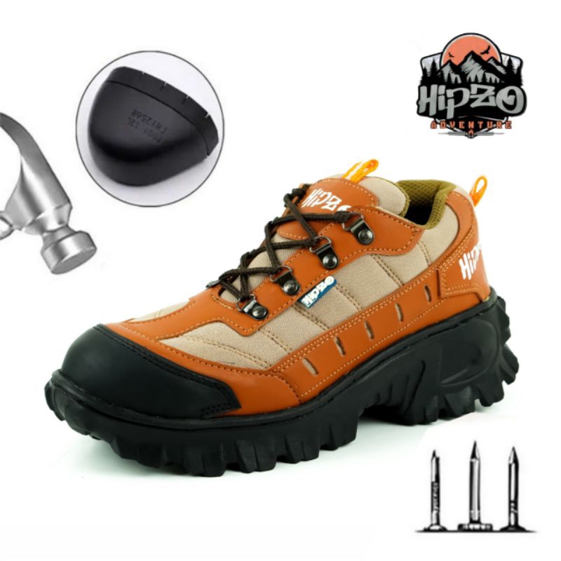Sepatu HIPZO M52 Safety Boots Ujung Besi Pria Cowok Boot Pelindung Kerja Proyek Outdoor Biker Riding