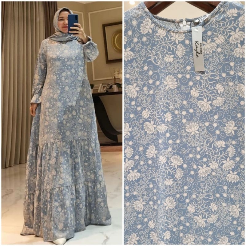 new gamis set motif bunga