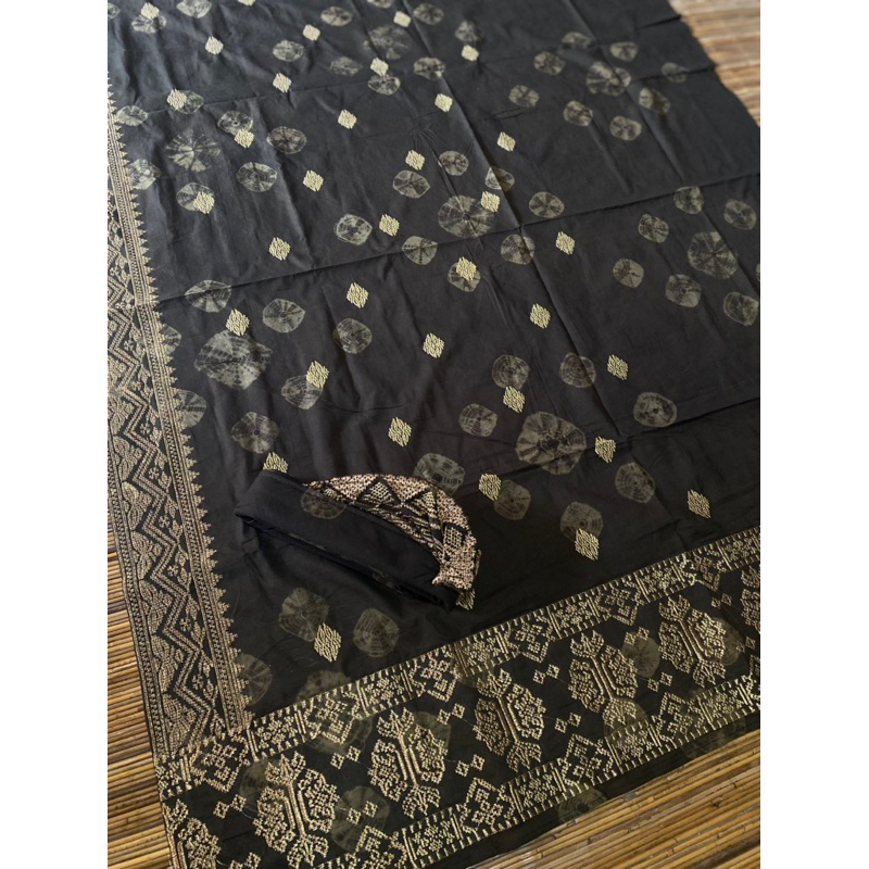 set udeng saput endek jumputan bordir