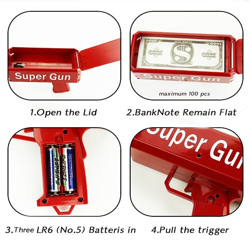 Mainan Money Gun Supreme Mainan Tembakan Uang -- 9071