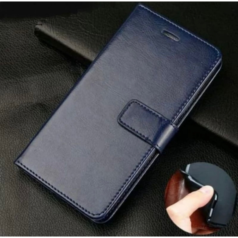 Flip Cover Oppo A55 A54 A95 A96 A74 A76 A15 A16 A16E A16K Flip Polos Leather Case Dompet Magnetik