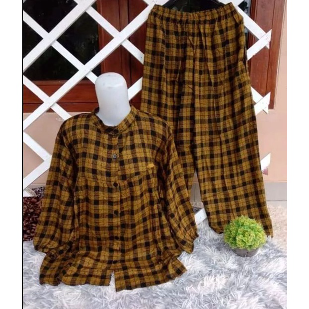 Dear4a4Zo Cod Setelan wanita kotak terbaru ootd hijab ld 120 bahan rayon viscose