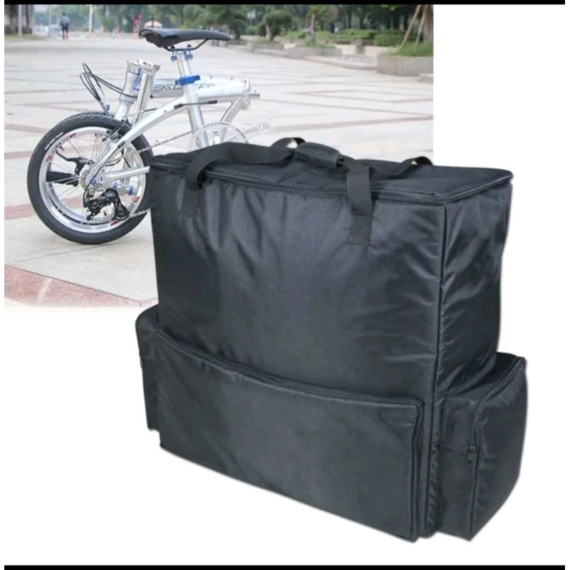 Ransel sepeda lipat travel tebal tas jinjing sepeda lipat kuat dilapisi busa polifoam