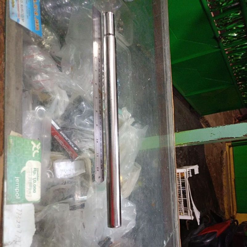 cagak/tiang sadel panjang chrome