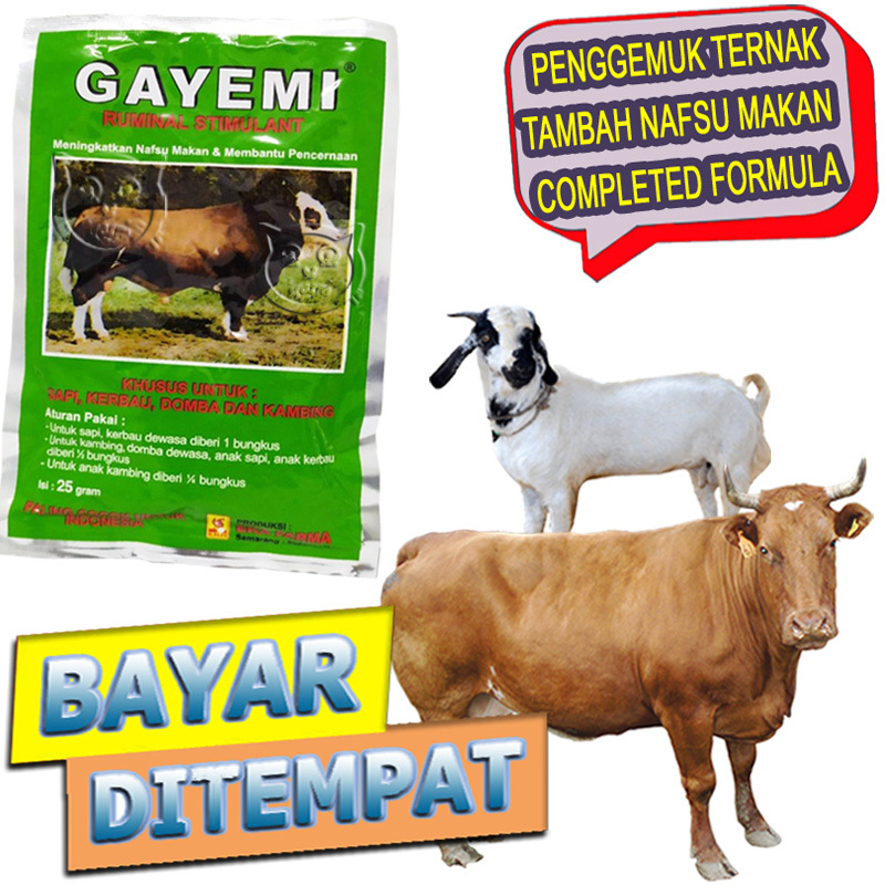 Gayemi Vitamin Nafsu Makan Kerbau Kambing Sapi Obat Penggemuk
