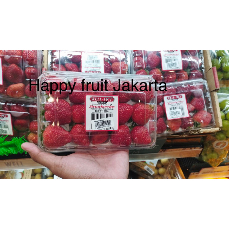 

Strawberry usa fresh well pict | Buah strawberry USA premium 250grm