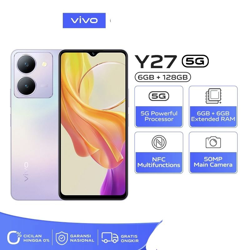 VIVO Y27 5G RAM 6/128GB PURPLE ( extended RAM6+6GB )