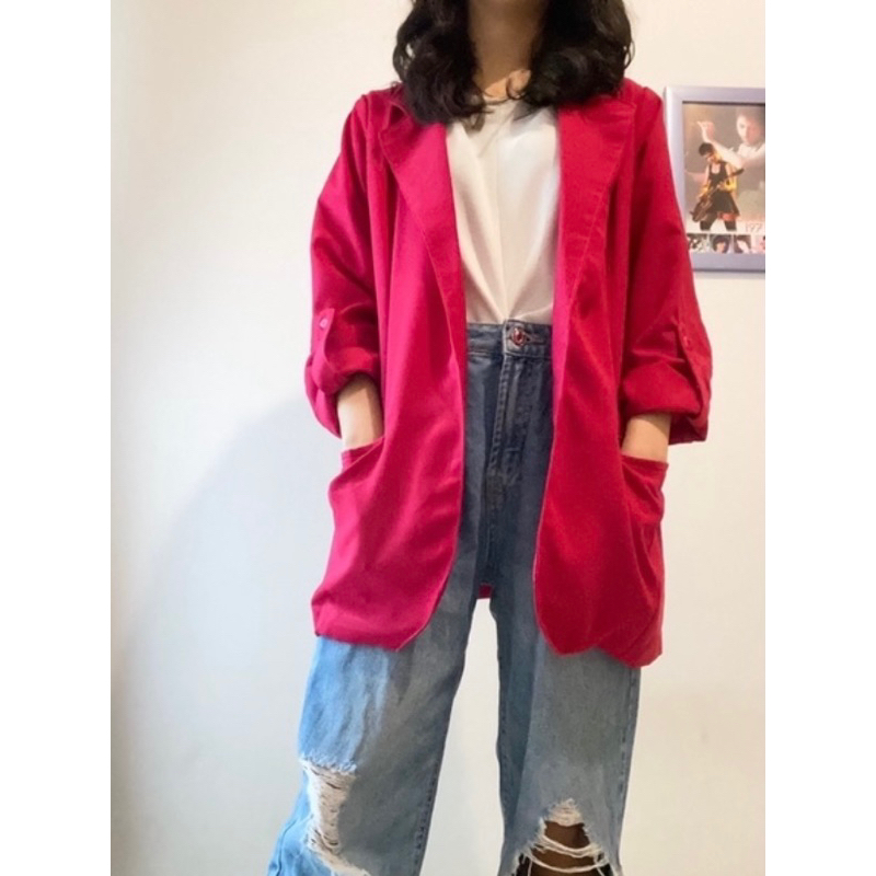 On Sunday - Fuschia Blazer - Blazer Wanita - Outer - Blazer Formal - Fuschia Top - Atasan Fuschia