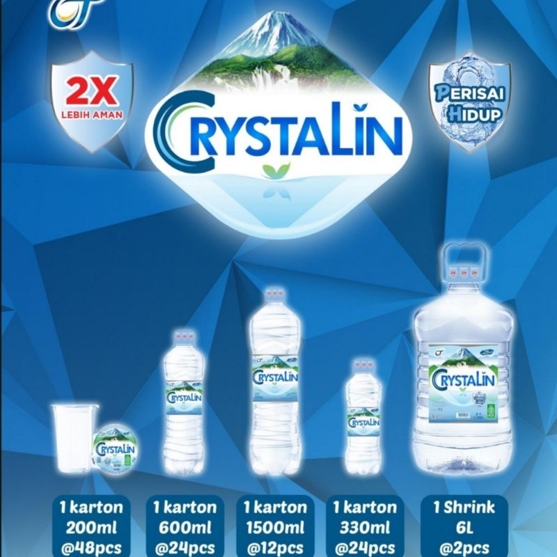 

crystalin mineral water air mineral 220 ml gelas 330 ml 600 ml 1500 ml