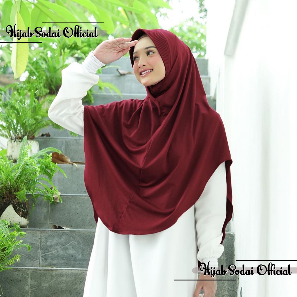 Bergo Instan Jumbo Syari Penguin Oval Jersey Spandek Premium XXL