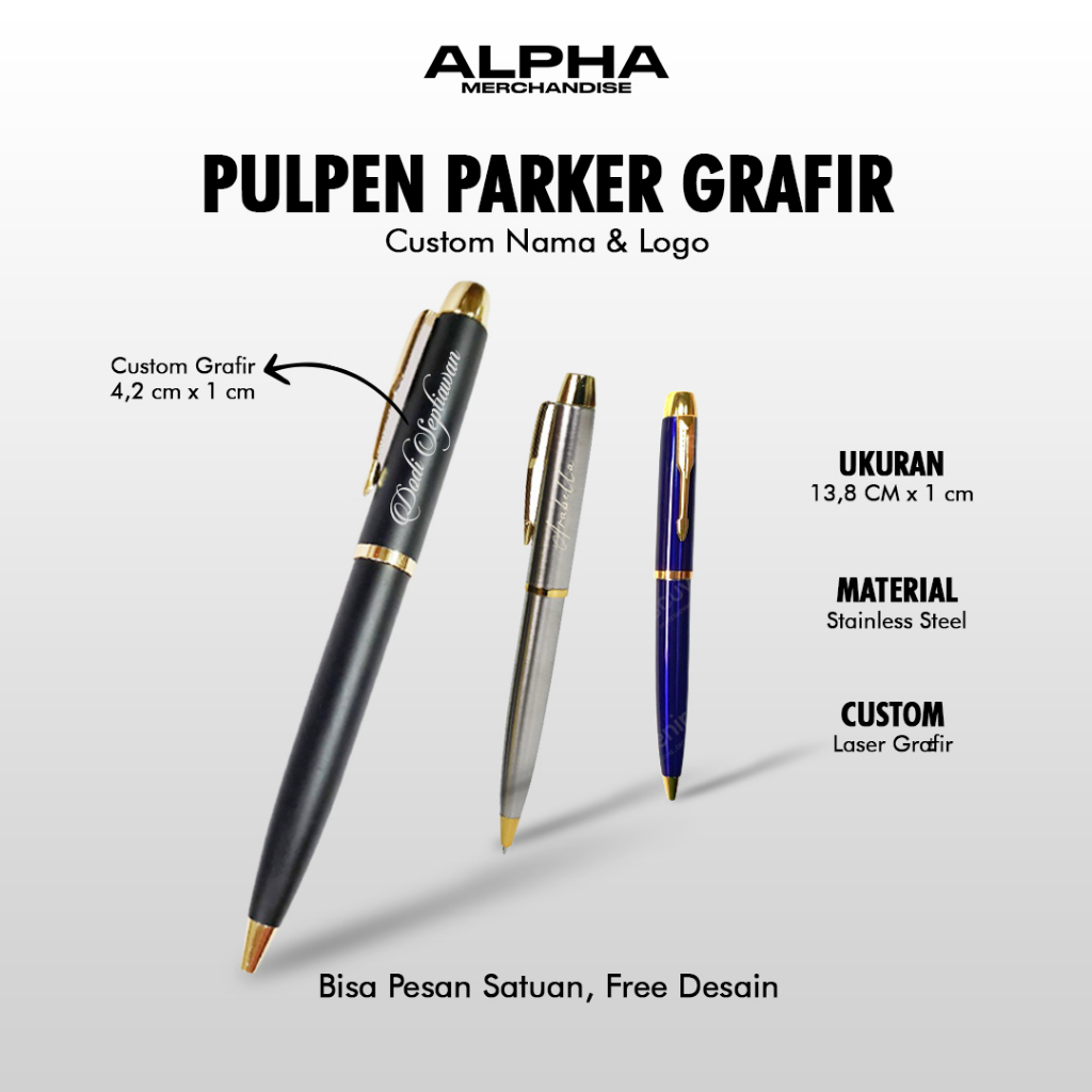 Custom pulpen / grafir pena custom model parker dengan box