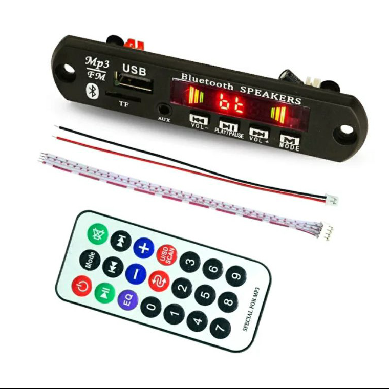 6.6 MALL Modul MP3 Bluetooth 12V dengan Kabel remote Module MP3 12 V DC