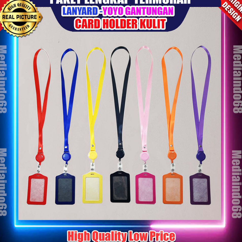 

☌➜✥ LANYARD YOYO GANTUNGAN CARD HOLDER KULIT - PAKET EXCLUSIVE TERMURAH