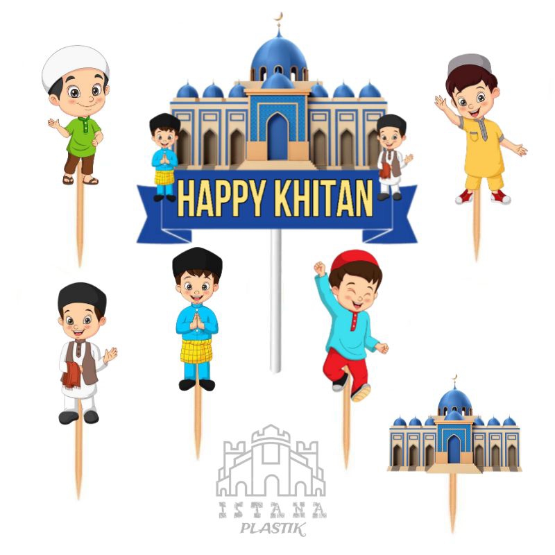 topper khitan/toper khitan/khitan/hiasan kue khitan