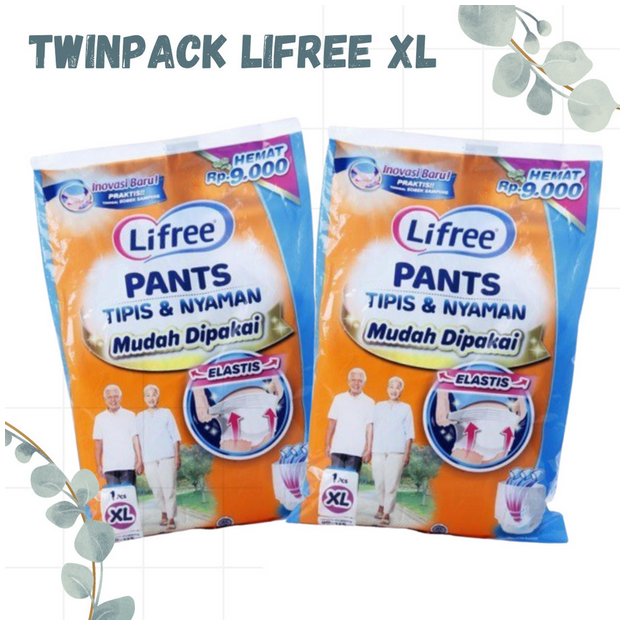 (Twinpack) Lifree Pampers Celana Dewasa XL Popok Dewasa Celana 2