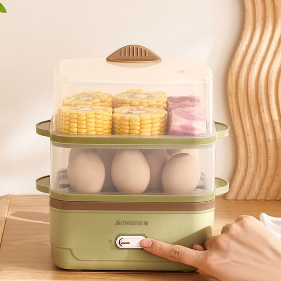Pengukus telur multifungsi, mesin sarapan otomatis dengan fitur mati otomatis, pengukus kecil