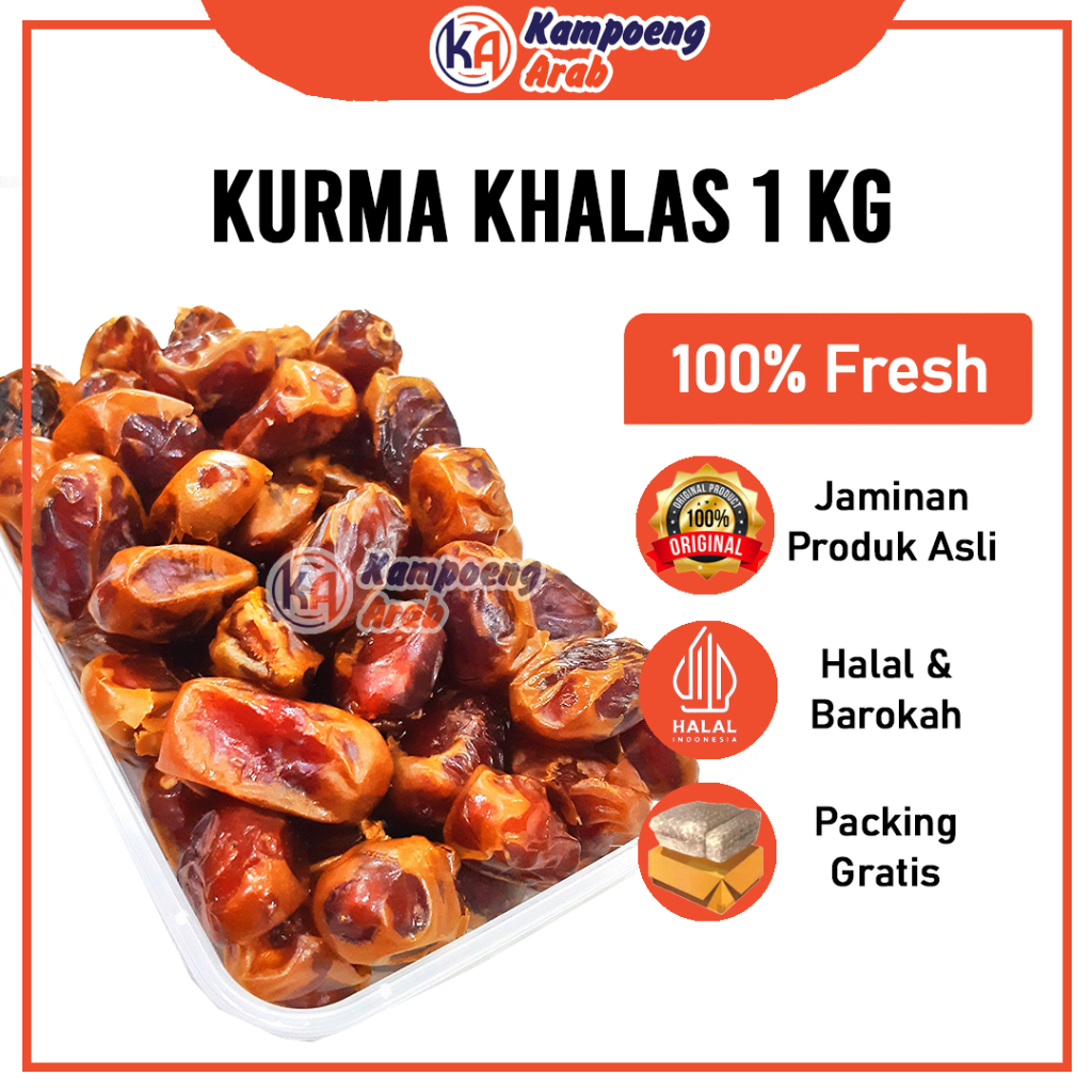 

Kurma Premium Al Saad KHALAS 1Kg Premium Asli Arab Saudi Manis MPASI Booster Nabeez Legit Madu Mesir Sukari