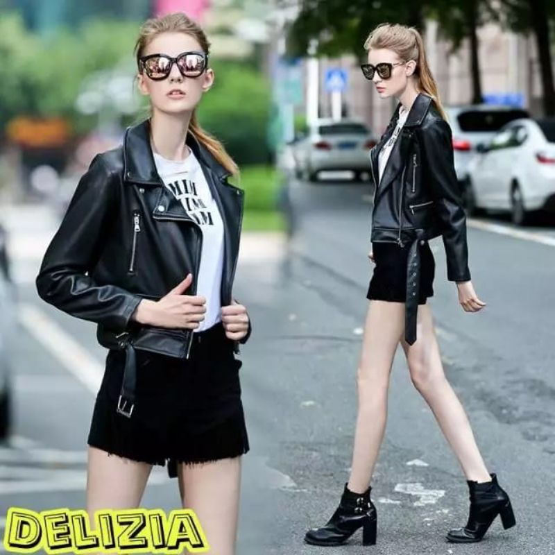 Jaket kulit Ramones Wanita Blazer korea / jaket model korea