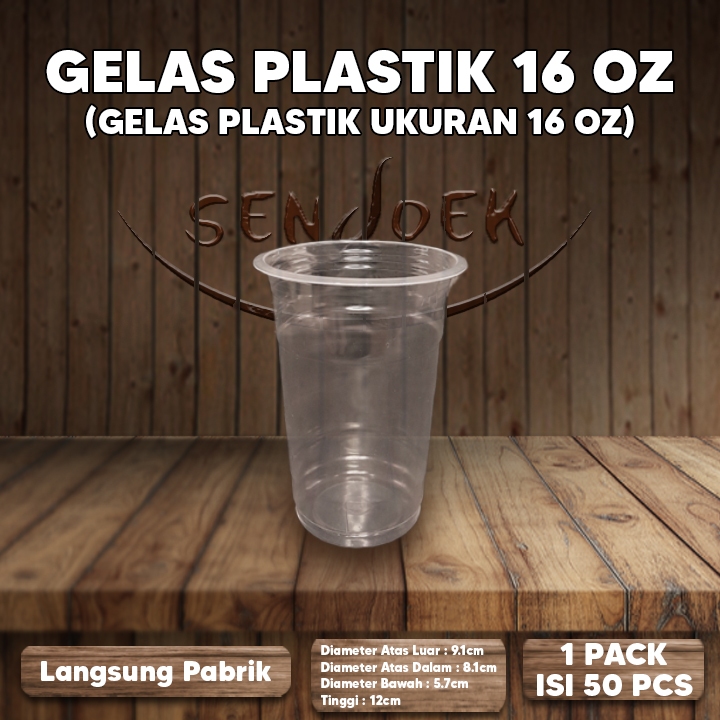 GELAS PLASTIK DATAR U 16OZ CUP DATAR U 16OZ GELAS PLASTIK TEBAL