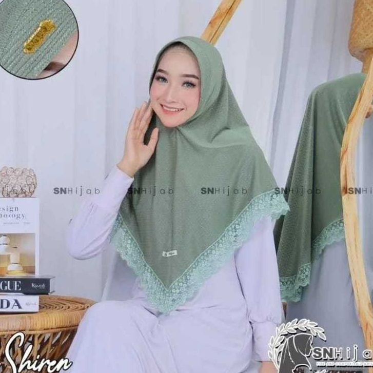 HIJAB INSTAN PET TEPI BRUKAT MIX RENDA MATT JERSEY BY SN HIJAB - SHIREN